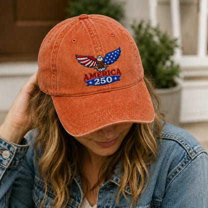 America 250 Eagle Washed Cap - washed cap - back view