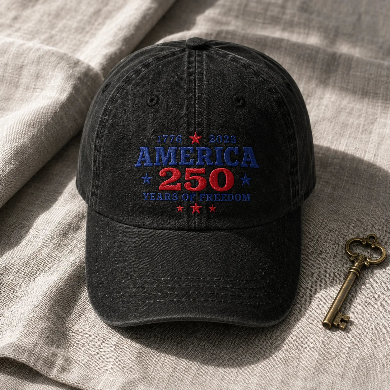America 250 Years of Freedom Patriotic Washed Cap - washed cap - alternate angle