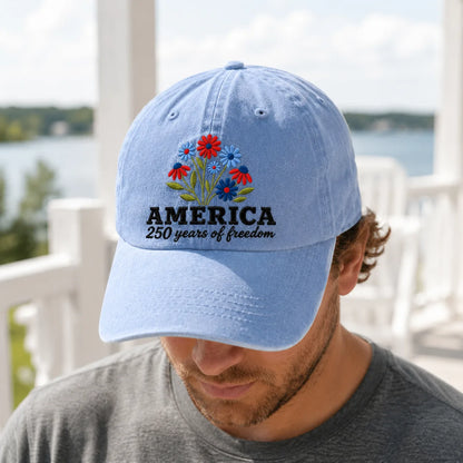 America 250 Years of Freedom Washed Cap - washed cap - back view