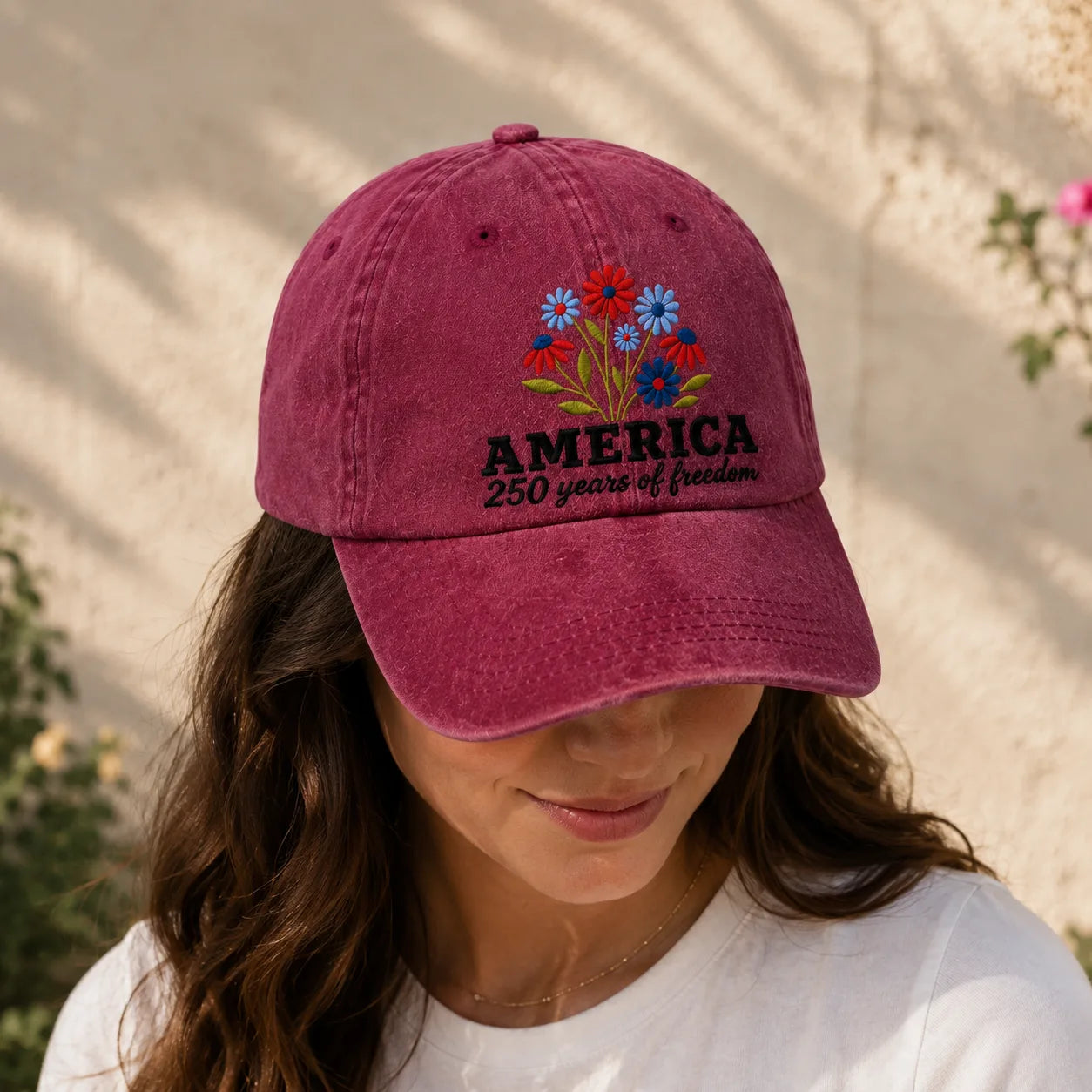 America 250 Years of Freedom Washed Cap - washed cap - close up
