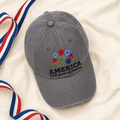 America 250 Years of Freedom Washed Cap - washed cap - in use