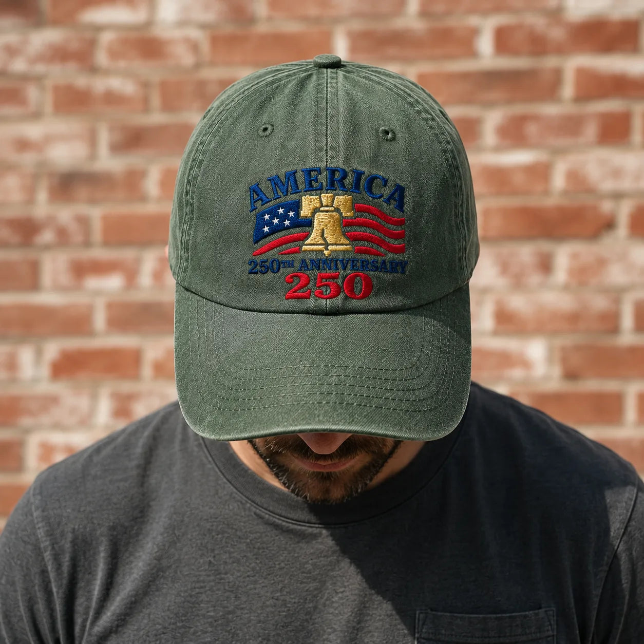 America 250th Anniversary Washed Cap - washed cap - close up