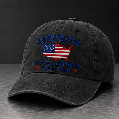 America 250th Birthday American Washed Cap - washed cap - detail