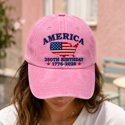 America 250th Birthday American Washed Cap - washed cap - styled