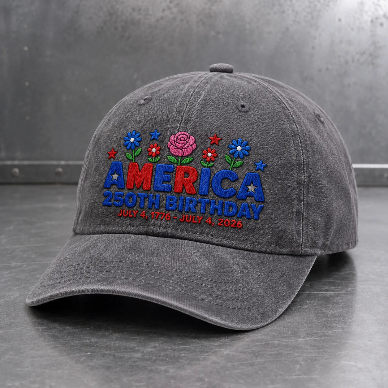 America 250th Birthday Washed Cap - washed cap - detail