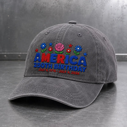 America 250th Birthday Washed Cap - washed cap - detail