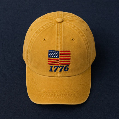American Flag 1776 Washed Cap - washed cap - in use