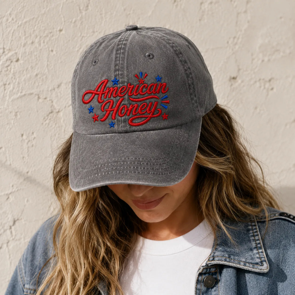 American Honey Washed Cap - washed cap - close up