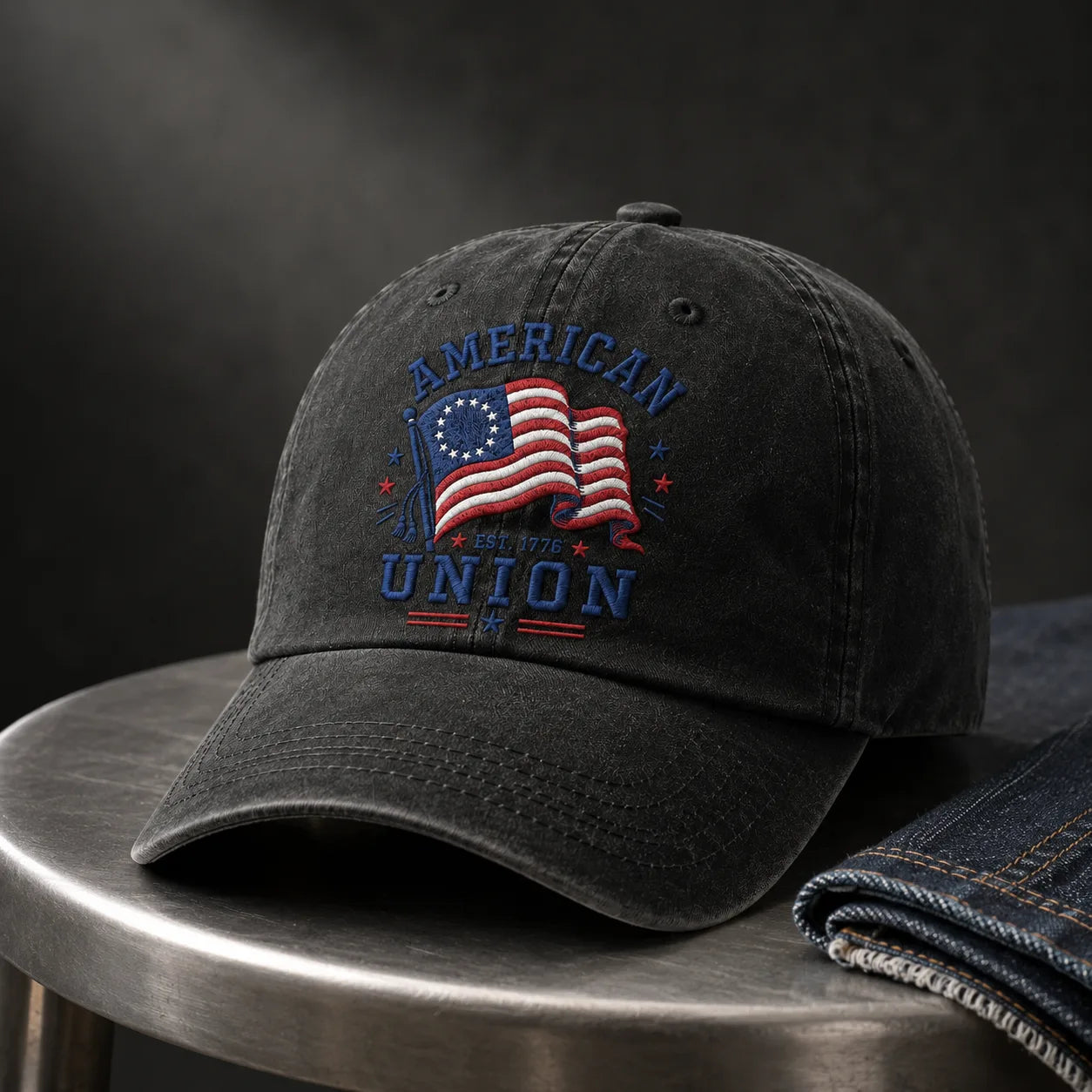 American Union Washed Cap - washed cap - detail