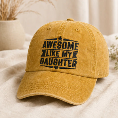 Awesome Like My Daughter Washed Cap - washed cap - detail