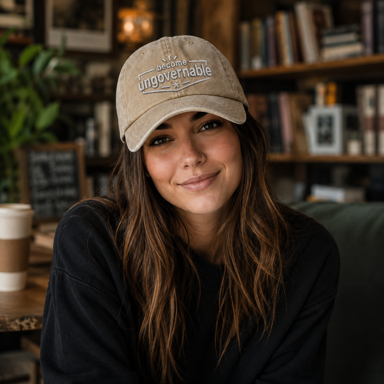 Become Ungovernable Embroidered Washed Cap - Washed Cap - lifestyle