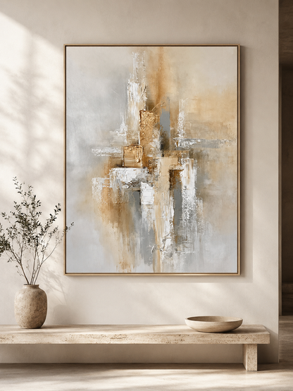 Beige Abstract Wall Art - Wall Art Decor - packaging - beige abstract wall art, neutral abstract art