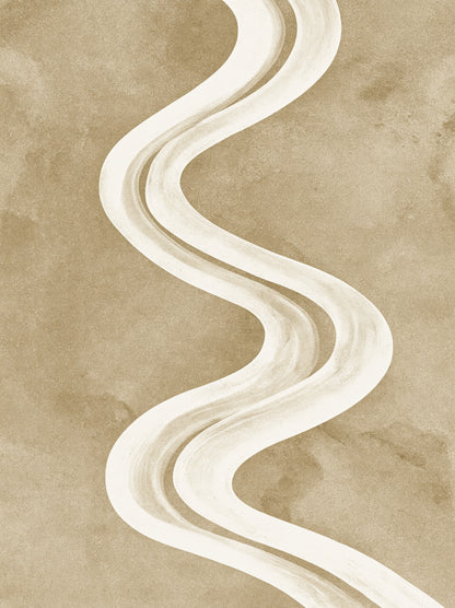Beige Minimalist Wall Art - Wall Art Decor - front view - beige minimalist wall art, neutral abstract art print