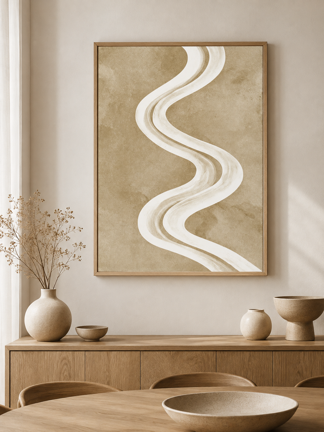 Beige Minimalist Wall Art - Wall Art Decor - packaging - beige minimalist wall art, neutral abstract art print