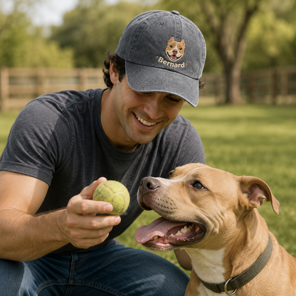 Bernard Dog Embroidered Washed Cap - Washed Cap - lifestyle