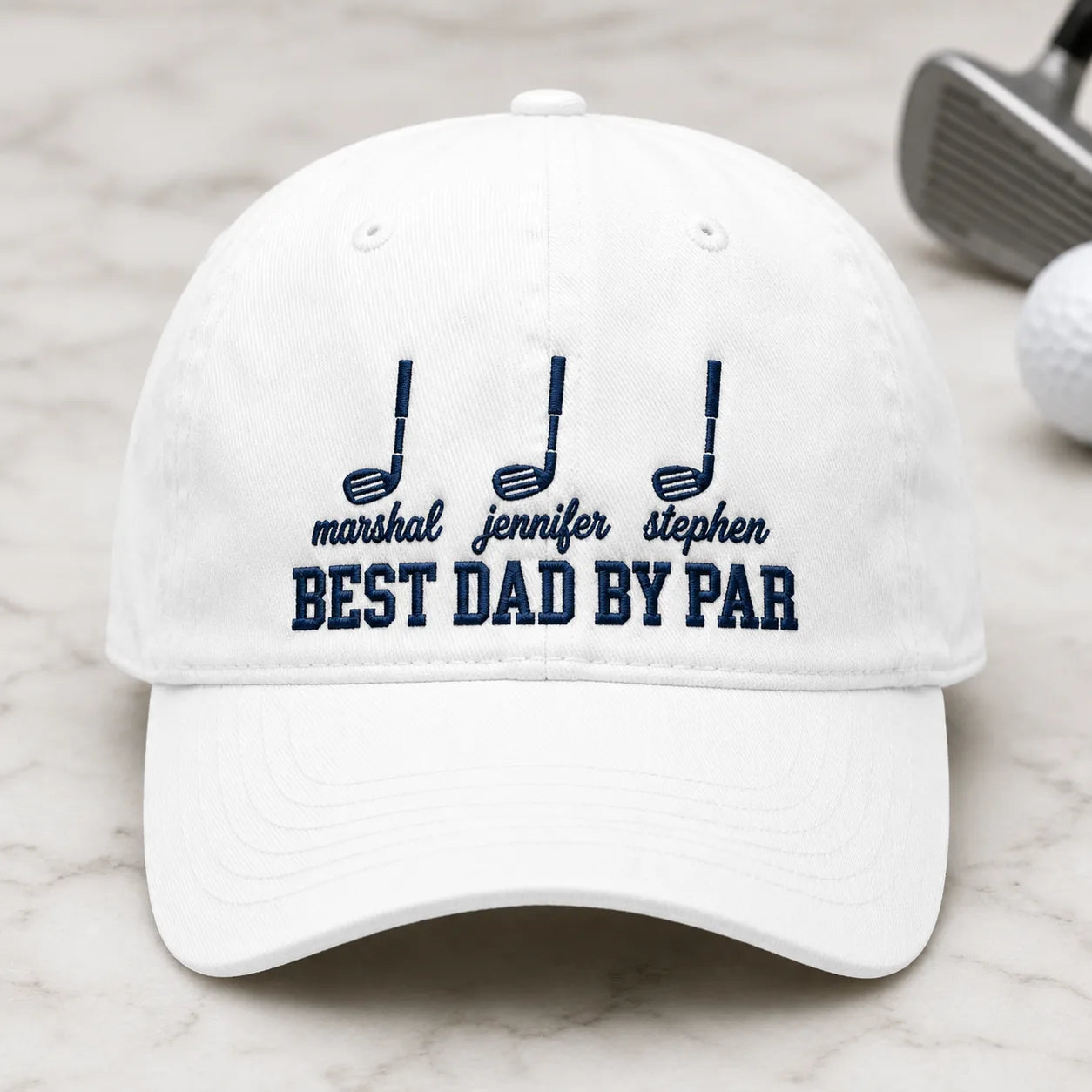Best Dad By Par Birthday Washed Cap - washed cap - side view
