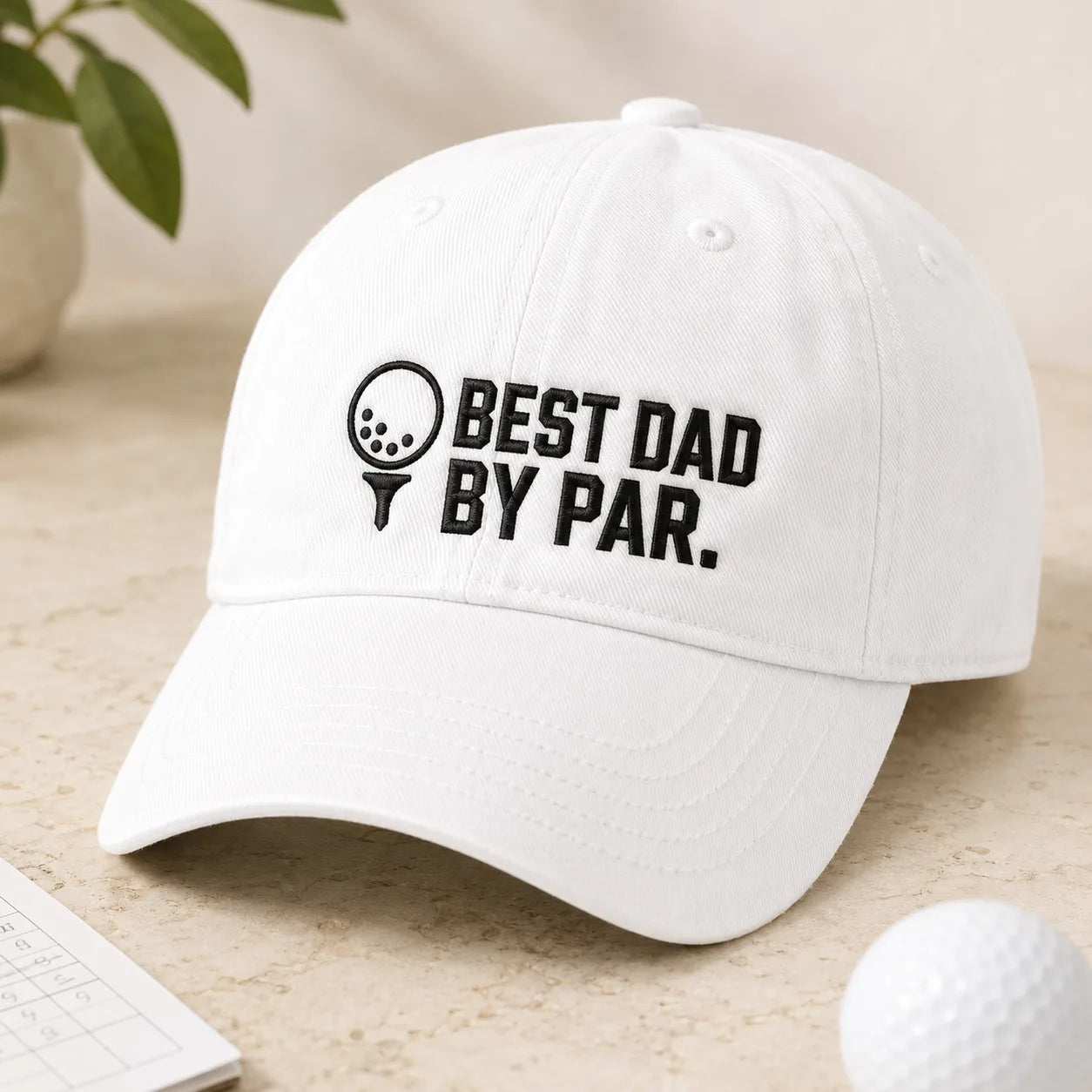 Best Dad By Par Blue Washed Cap - washed cap - front view