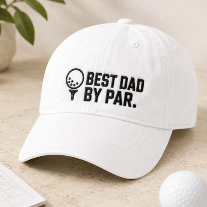 Best Dad By Par Blue Washed Cap - washed cap - front view