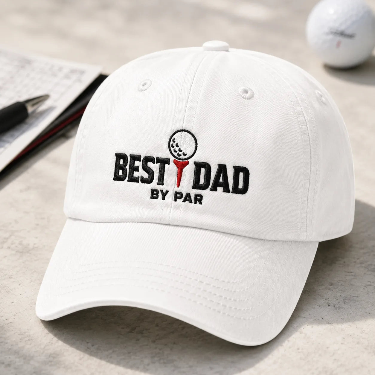 Best Dad By Par Course Washed Cap - washed cap - front view