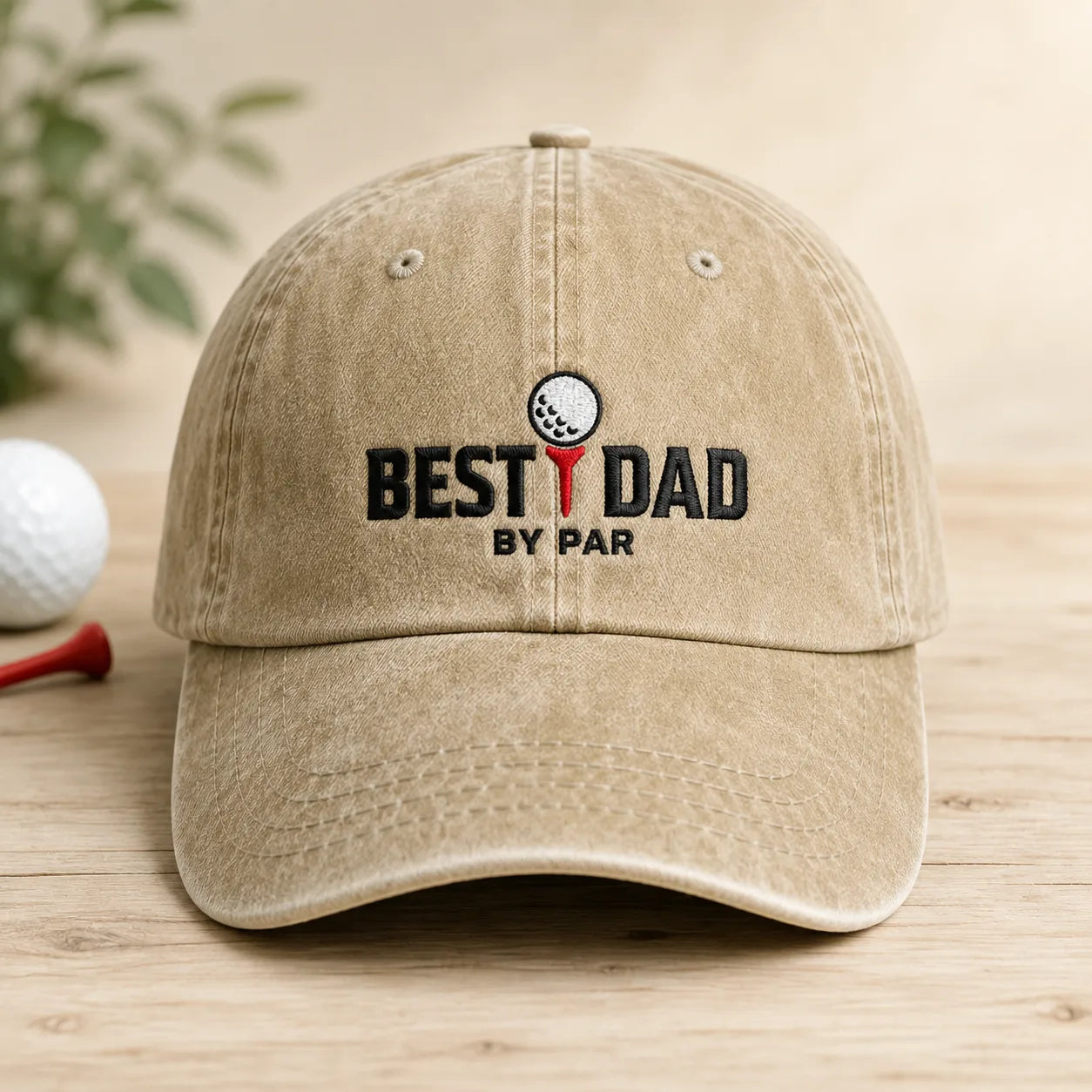 Best Dad By Par Course Washed Cap - washed cap - side view