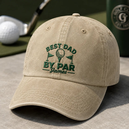 Best Dad By Par Custom Name Washed Cap - washed cap - lifestyle