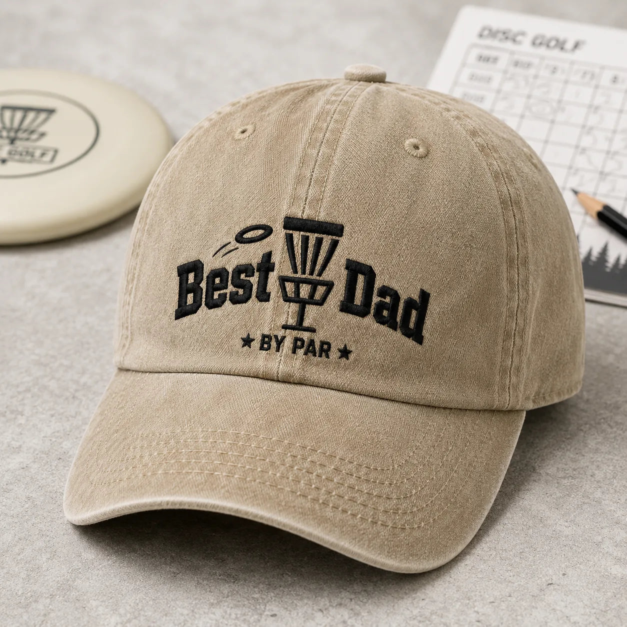 Best Dad By Par Disc Golf Hat - washed cap - lifestyle