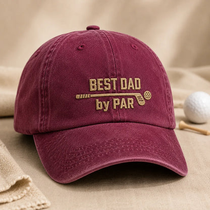 Best Dad by Par Embroidered Golf Father Washed Cap - washed cap - lifestyle
