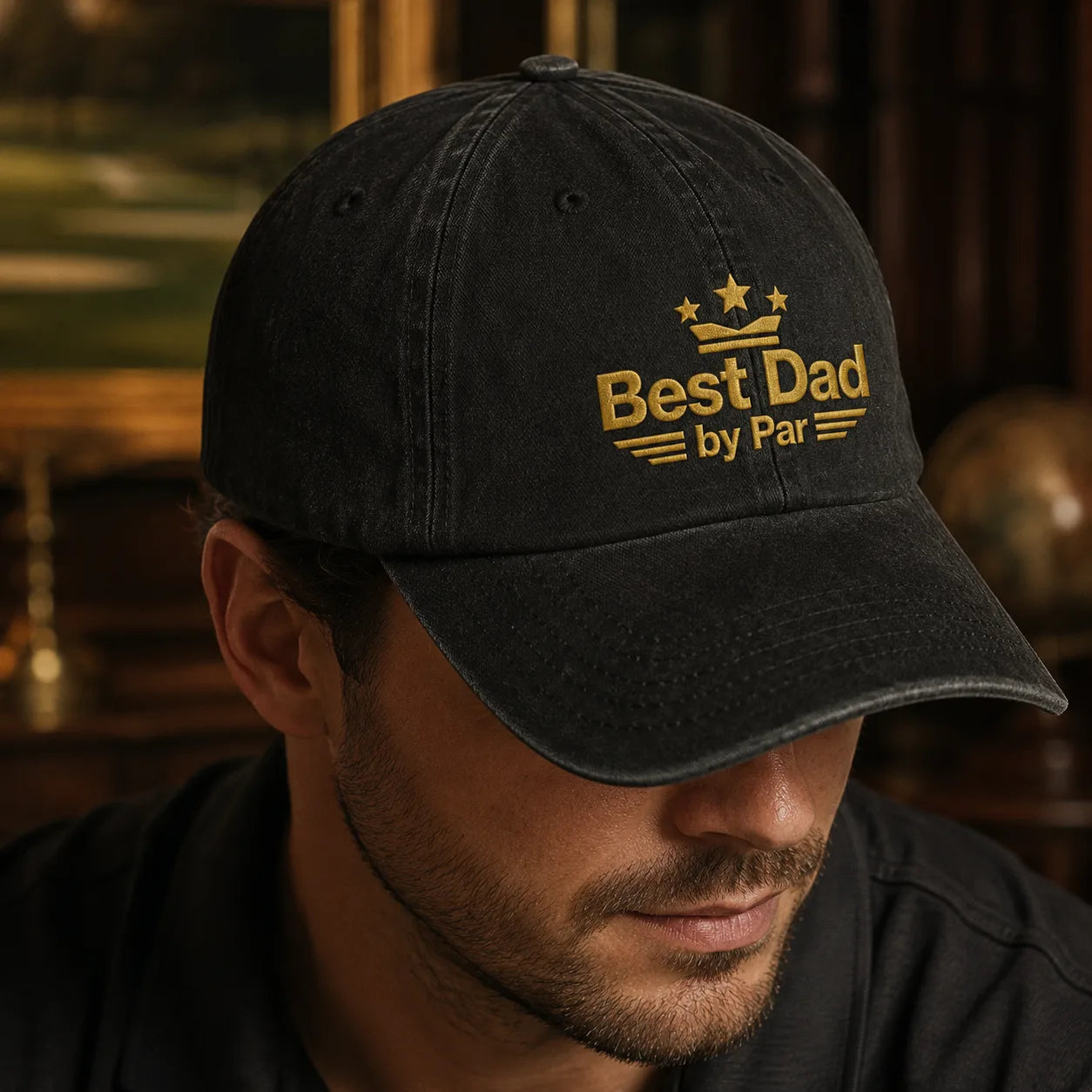 Best Dad by Par Embroidered Washed Cap - washed cap - front view