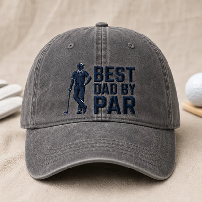 Best Dad By Par Funny Golfer Washed Cap - washed cap - lifestyle