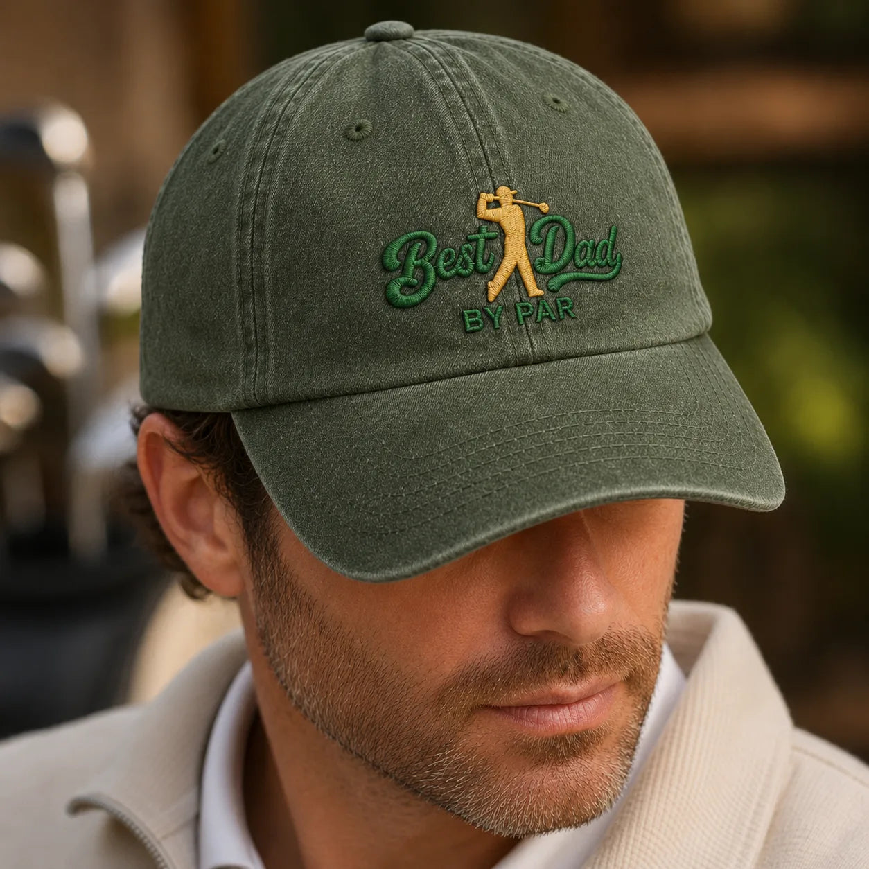 Best Dad By Par Golf Adjustable Washed Cap - washed cap - lifestyle
