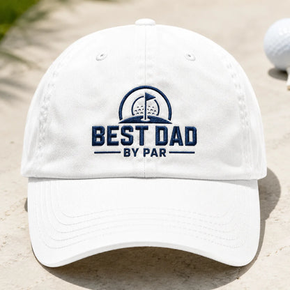 Best Dad By Par Golf Christmas Washed Cap - washed cap - front view