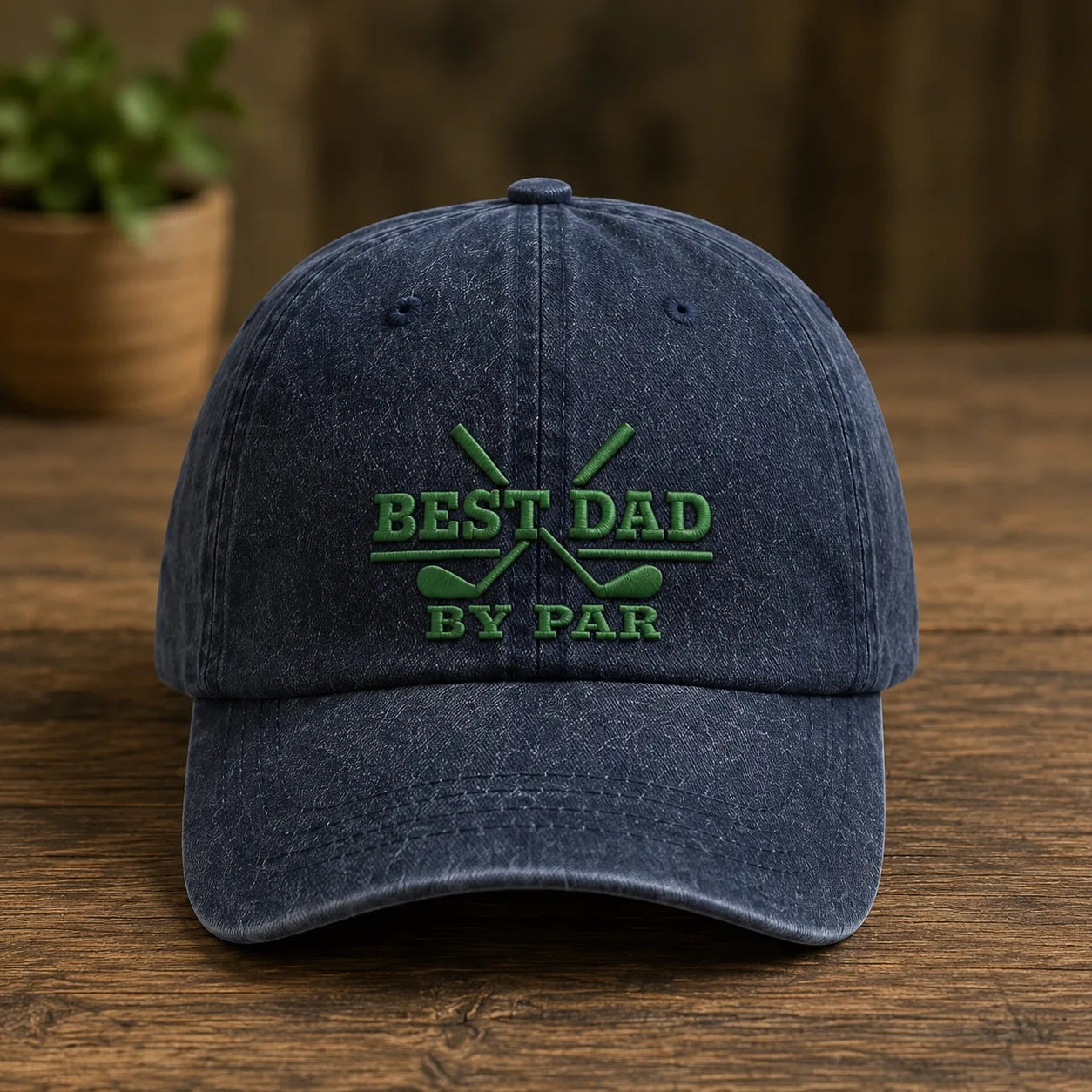 Best Dad By Par Golf Country Washed Cap - washed cap - alternate angle