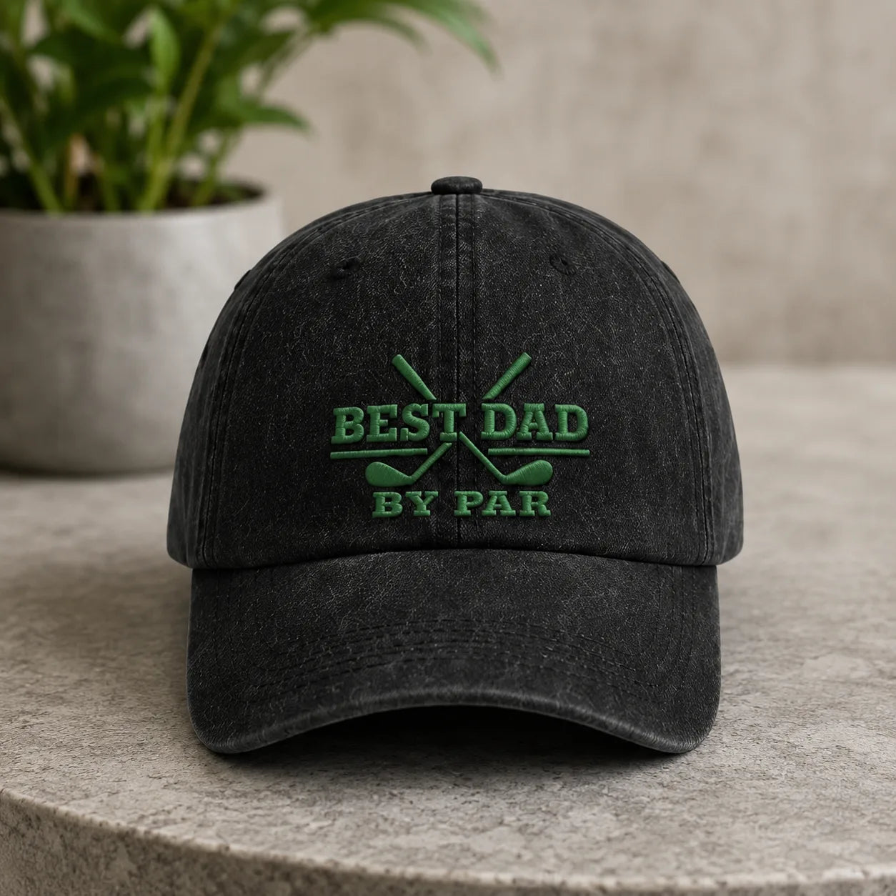 Best Dad By Par Golf Country Washed Cap - washed cap - detail