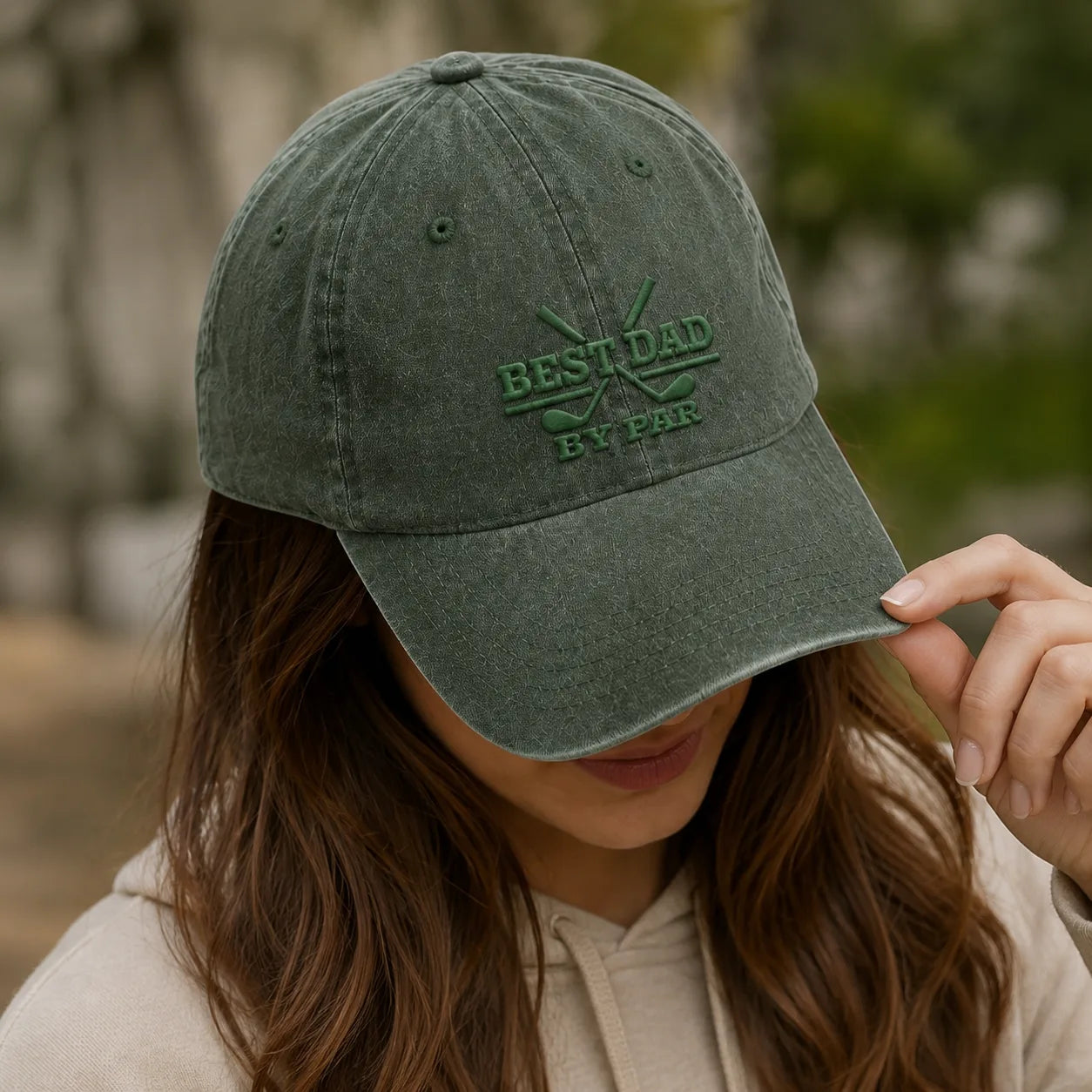 Best Dad By Par Golf Country Washed Cap - washed cap - lifestyle