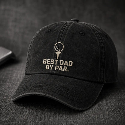 Best Dad By Par Golf Course Washed Cap - washed cap - lifestyle