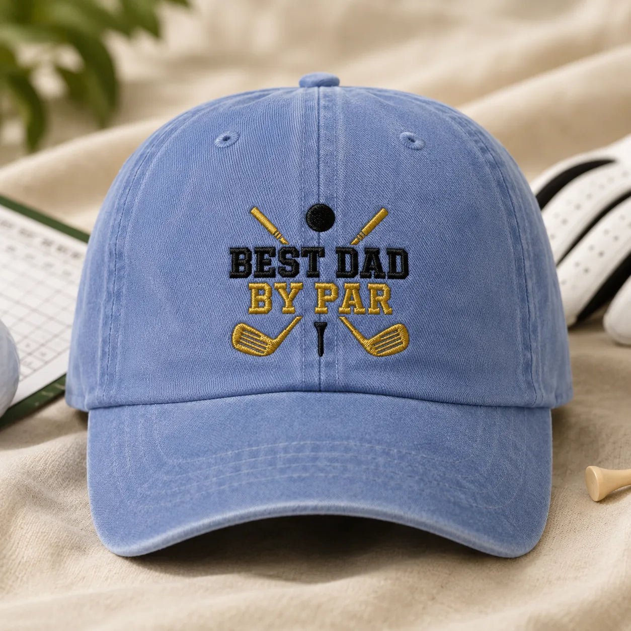 Best Dad By Par Golf Funny Father Washed Cap - washed cap - lifestyle