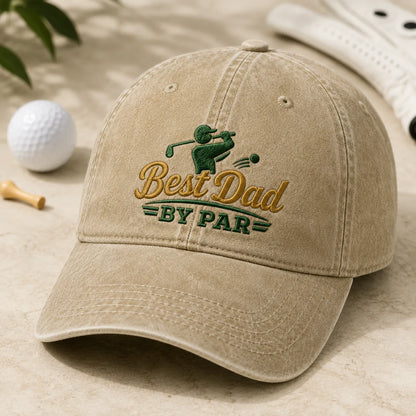 Best Dad By Par Golf Retro Washed Cap - washed cap - lifestyle