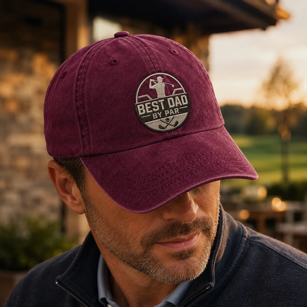 Best Dad By Par Headwear Washed Cap - washed cap - alternate angle