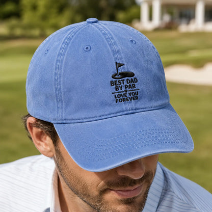 Best Dad By Par Love You Forever Washed Cap - washed cap - detail