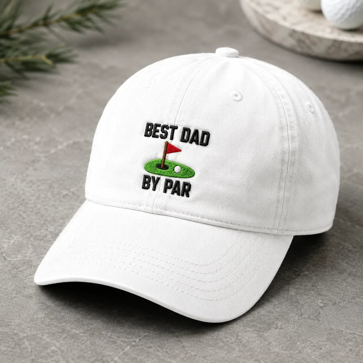 Best Dad By Par Lover Washed Cap - washed cap - side view