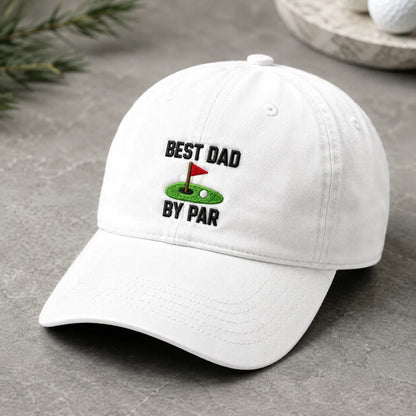 Best Dad By Par Lover Washed Cap - washed cap - side view