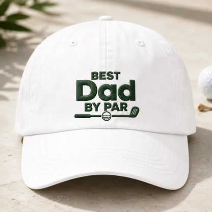 Best Dad By Par Papa Washed Cap - washed cap - front view
