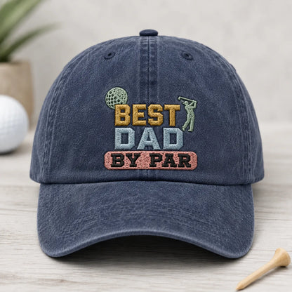 Best Dad By Par Rounds Washed Cap - washed cap - side view