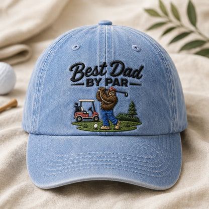 Best Dad By Par Sasquatch Golf Washed Cap - washed cap - lifestyle