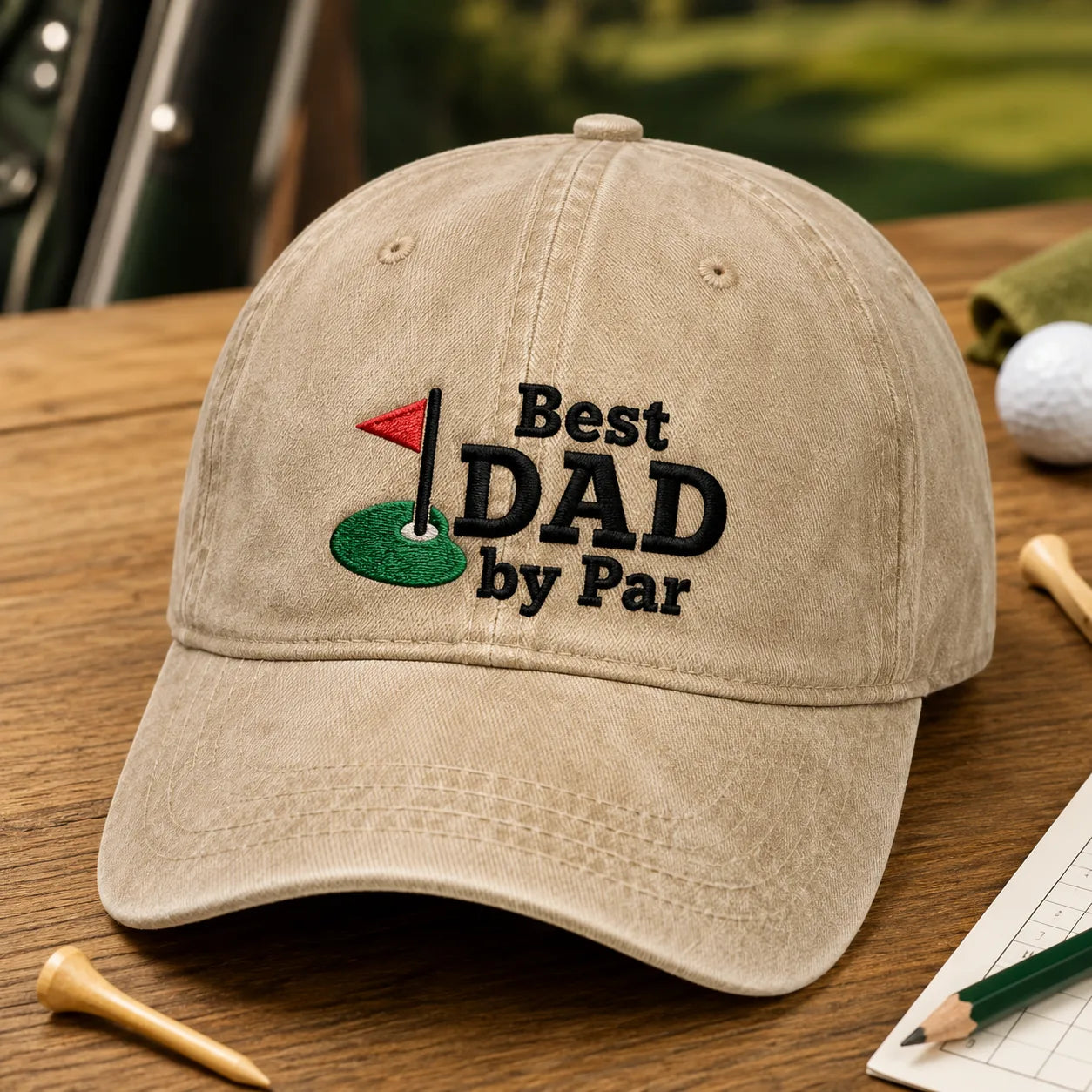 Best Dad by Par Washed Cap - washed cap - side view
