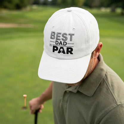 Best Dad By Par Washed Dad Hat - washed cap - detail
