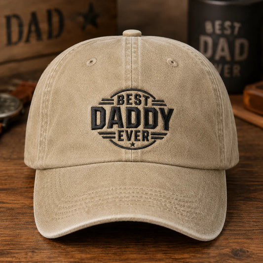 Best Daddy Ever Washed Cap - washed cap - front view