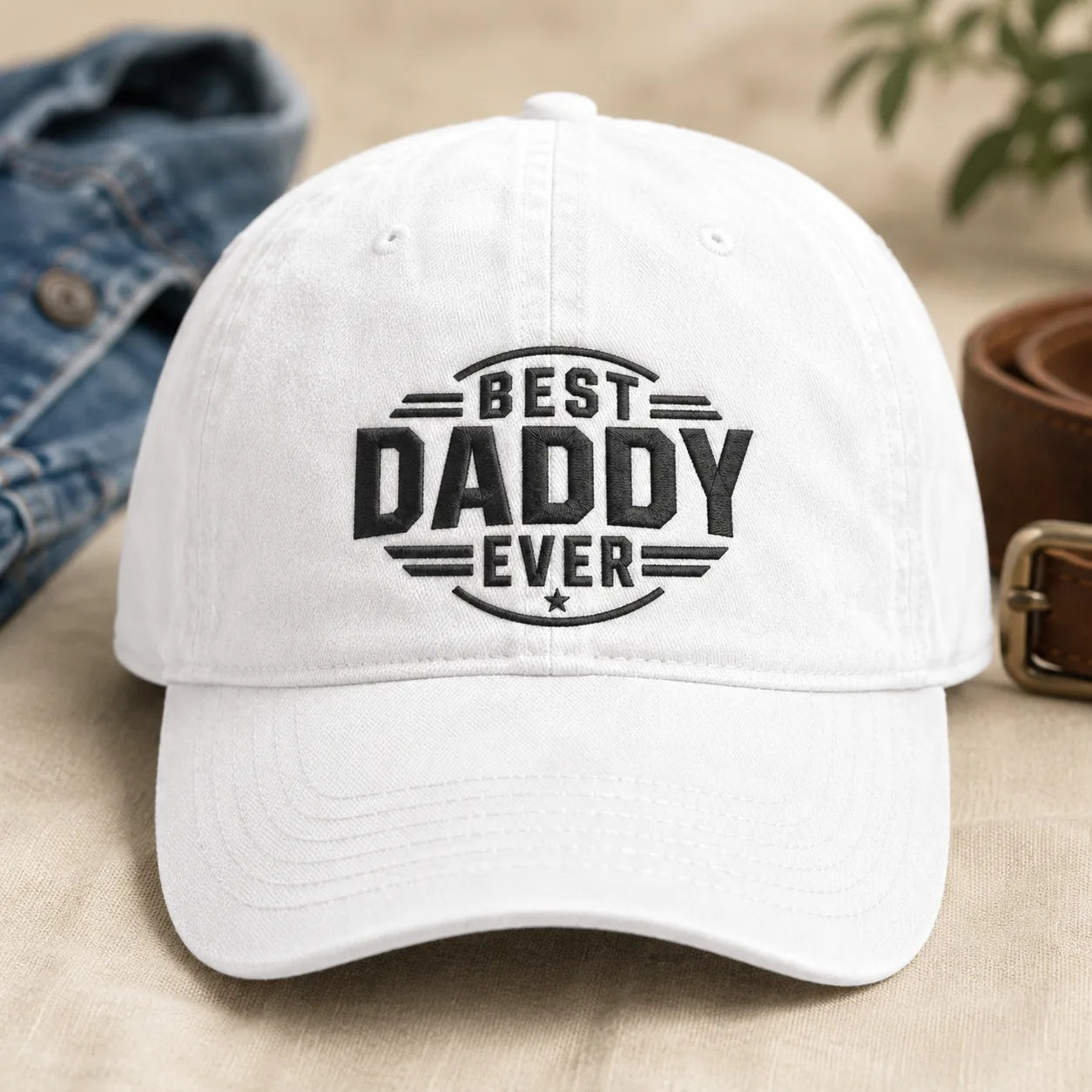 Best Daddy Ever Washed Cap - washed cap - side view