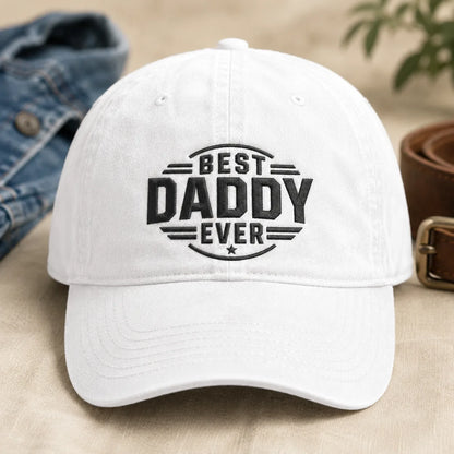 Best Daddy Ever Washed Cap - washed cap - side view