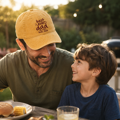 Best Ever Dad Embroidered Washed Cap - Washed Cap - alternate angle